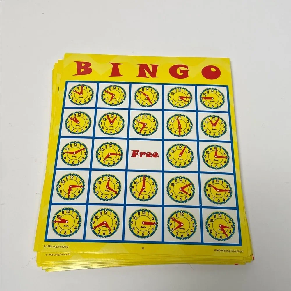 Vintage 1998 Bingo Telling Time Game Judy/Instructo Learning Clock Bingo Ages 5+